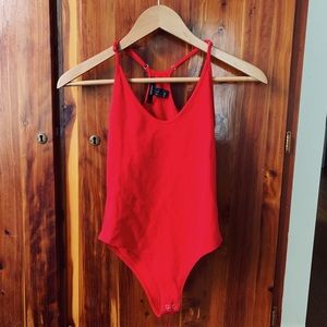 Red F21 Bodysuit